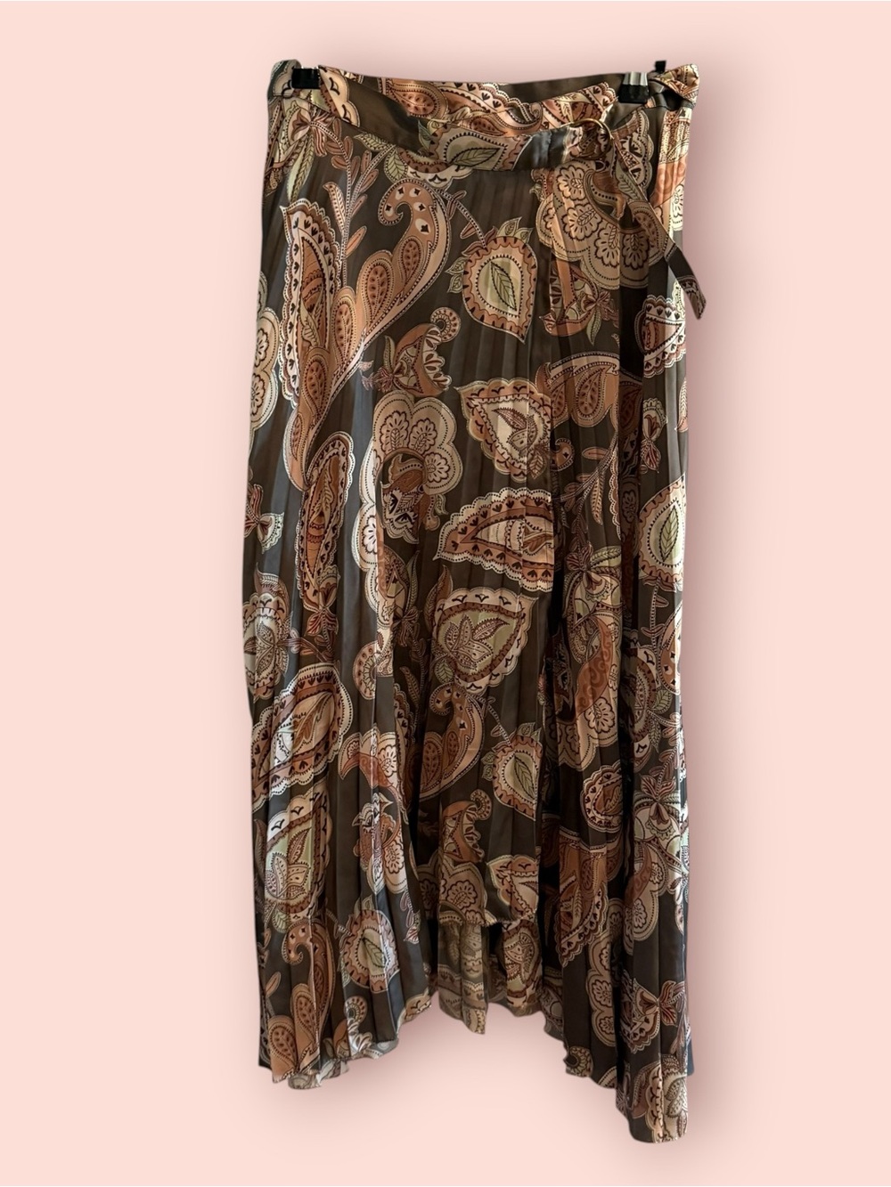 Anthropologie Let Me Be Paisley Pleated Maxi Skirt